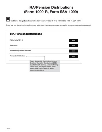 IRA/Pension Distributions (Form 1099-R, Form SSA-1099)