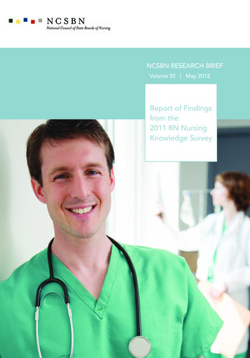 Report Of Findings From The 2011 RN Nursing Knowledge Survey