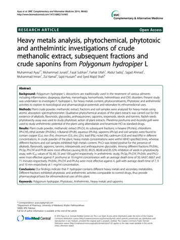 RESEARCH ARTICLE Open Access Heavy Metals Analysis . - Springer