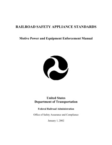RAILROAD SAFETY APPLIANCE STANDARDS - Transportation