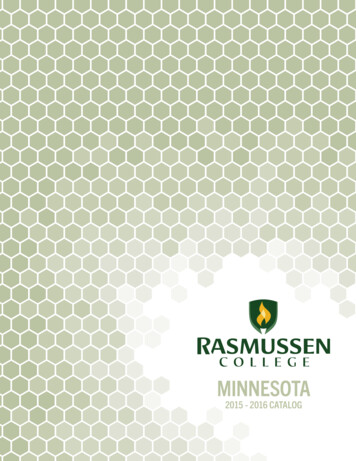 Minnesota 2015-2016 Catalog - Rasmussen University
