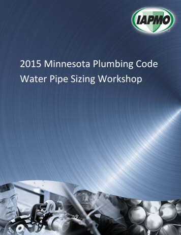 2015 MPC Water Pipe Sizing - University Of Minnesota