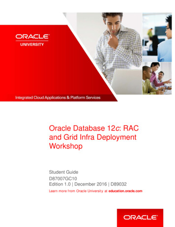 Oracle Database 12c: RAC And Grid Infra Deployment Workshop