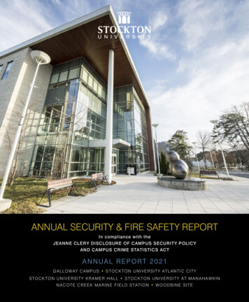 ANNUAL SECURITY & FIRE SAFETY REPORT - Stockton University
