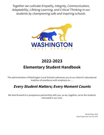 2022-2023 Elementary Student Handbook - Wls4kids 