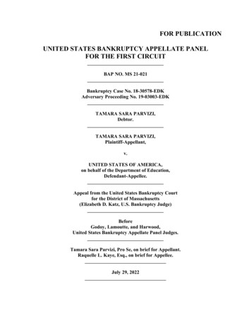 For Publication United States Bankruptcy Appellate Panel For The First .