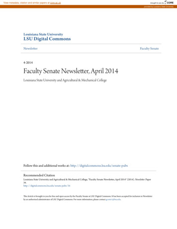 Faculty Senate Newsletter, April 2014 - CORE