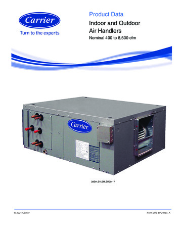 Product Data Indoor And Outdoor Air Handlers - Carrier