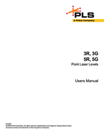 3R, 3G 5R, 5G - Pacific Laser Systems
