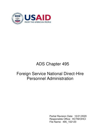 ADS Chapter 495 - Foreign Service National Direct-Hire Personnel .
