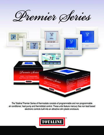 The Totaline Premier Series Of Thermostats Consists Of Programmable And .