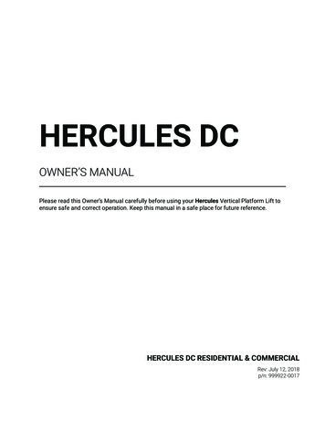Hercules II DC Owner's Manual - AmeriGlide Raleigh