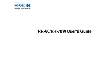 User's Guide - RR-60/RR-70W