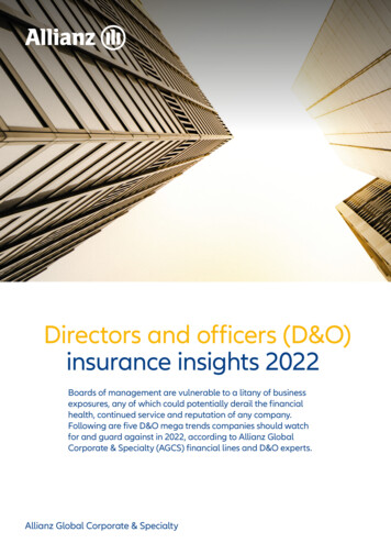 Directors And Officers (D&O) Insurance Insights 2022 - AGCS Global
