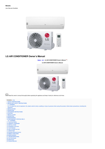 LG AIR CONDITIONER Owner's Manual