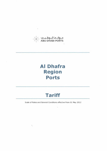 Al Dhafra Region Ports Tariff - Abu Dhabi Ports