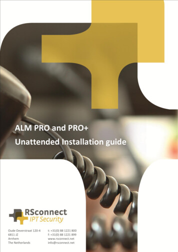 ALM PRO And PRO Unattended Installation Guide
