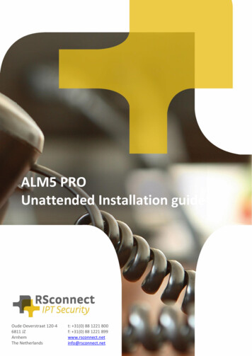 ALM5 PRO Unattended Installation Guide - Rsconnect 