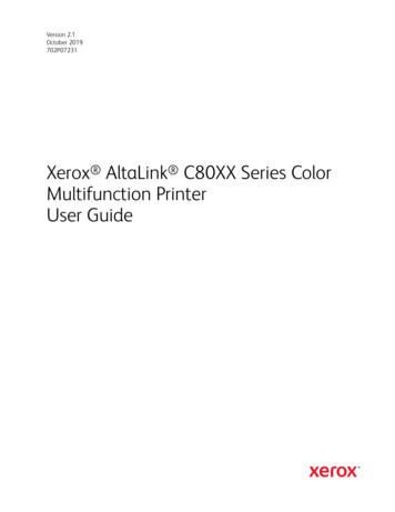 Xerox AltaLink C80XXSeriesColor MultifunctionPrinter UserGuide