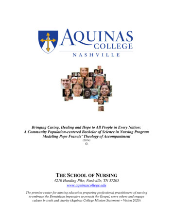 THE SCHOOL OF NURSING - Aquinas College