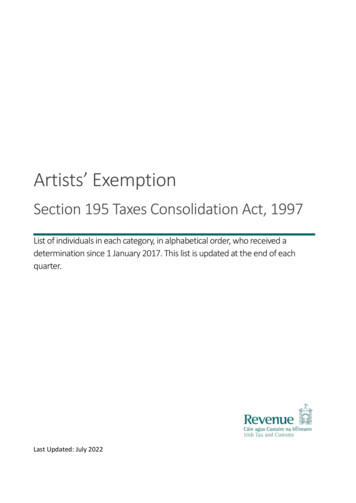Artists' Exemption List From 2017 - Revenue