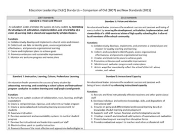 Education Leadership (ISLLC) Standards Comparison Of Old (2007 . - GaPSC