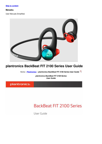 Plantronics BackBeat FIT 2100 Series User Guide - Manuals 