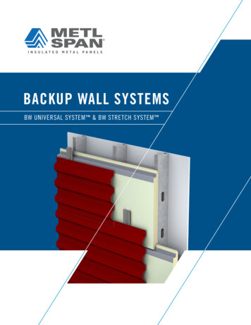 BACKUP WALL SYSTEMS - Metl-Span