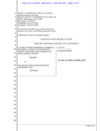 Case 3:21-cv-07034 Document 1 Filed 09/10/21 Page 1 Of 27 - Class Action