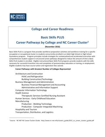 Basic Skills Career Pathways - NC Community Colleges