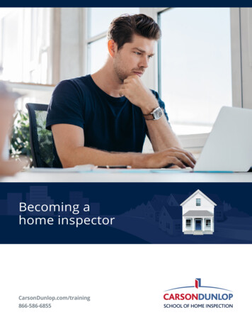 Becoming A Home Inspector - Carson Dunlop