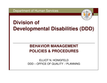 Division Of Developmental Disabilities (DDD) - State