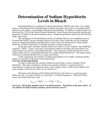 Determination Of Sodium Hypochlorite Levels In Bleach - OKBU 