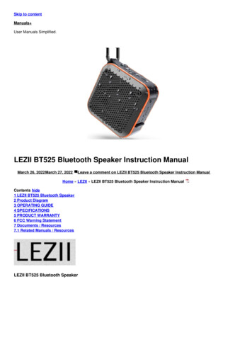 LEZII BT525 Bluetooth Speaker Instruction Manual - Manuals 