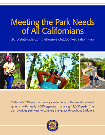 Meeting The Park Needs Of All Californians