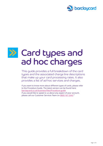 Card Types And Ad Hoc Charges - Barclaycard