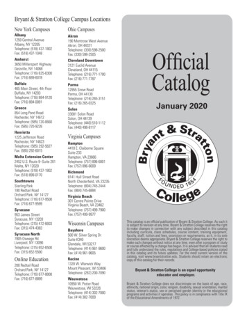 New York Campuses Ohio Campuses Official Catalog