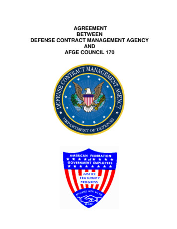 Agreement Between Defense Contract Management Agency And Afge . - Dol