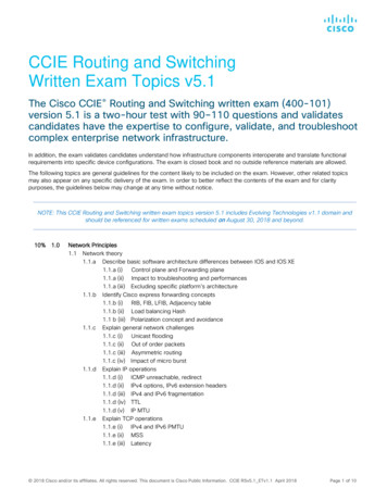 CCIE Routing And Switching Written Exam Topics V5 - Cisco