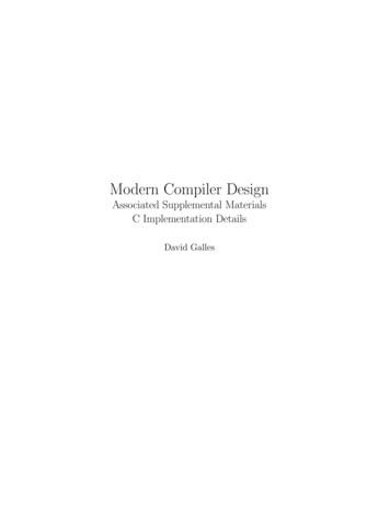 Modern Compiler Design - University Of San Francisco