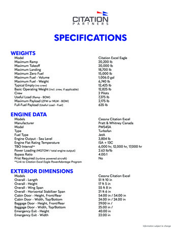 SPECIFICATIONS - Rediscover Your Citation Excel/XLS