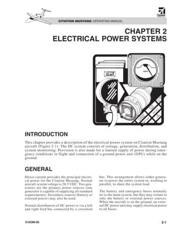 CITATION MUSTANG OPERATING MANUAL CHAPTER 2 ELECTRICAL . - SmartCockpit