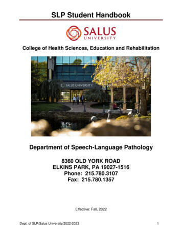 SLP Student Handbook - Salus.edu