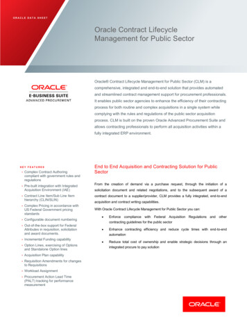 Oracle's Contract Lifecycle Management (CLM) For Public Sector