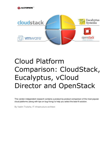 Cloud Platform Comparison: CloudStack, Eucalyptus, VCloud Director And .