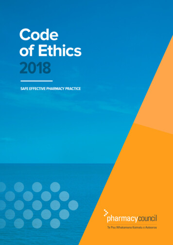 Code Of Ethics 2018 - Pharmacy Council