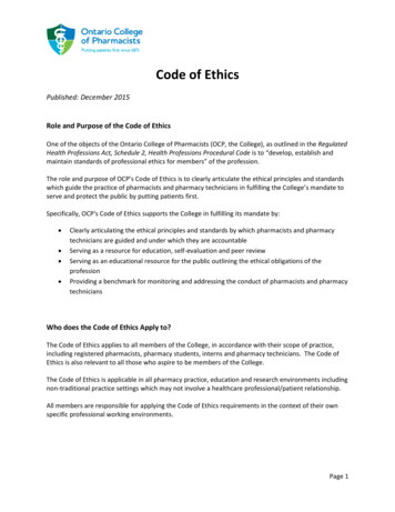 Code Of Ethics - OCPInfo 