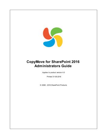 CopyMove For SharePoint 2016 Administrators Guide