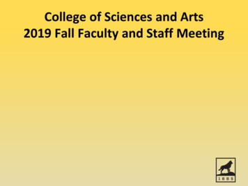 College Of Sciences And Arts 2019 Fall 2019 Faculty And Staff Meeting