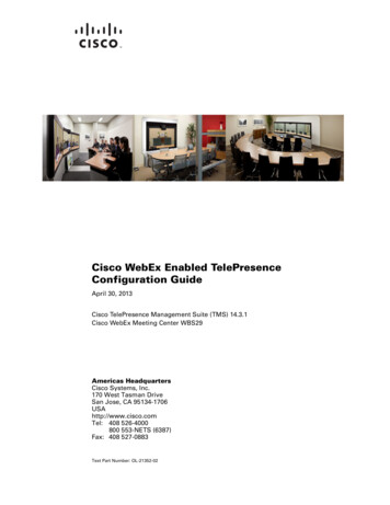 Cisco WebEx Enabled TelePresence Configuration Guide